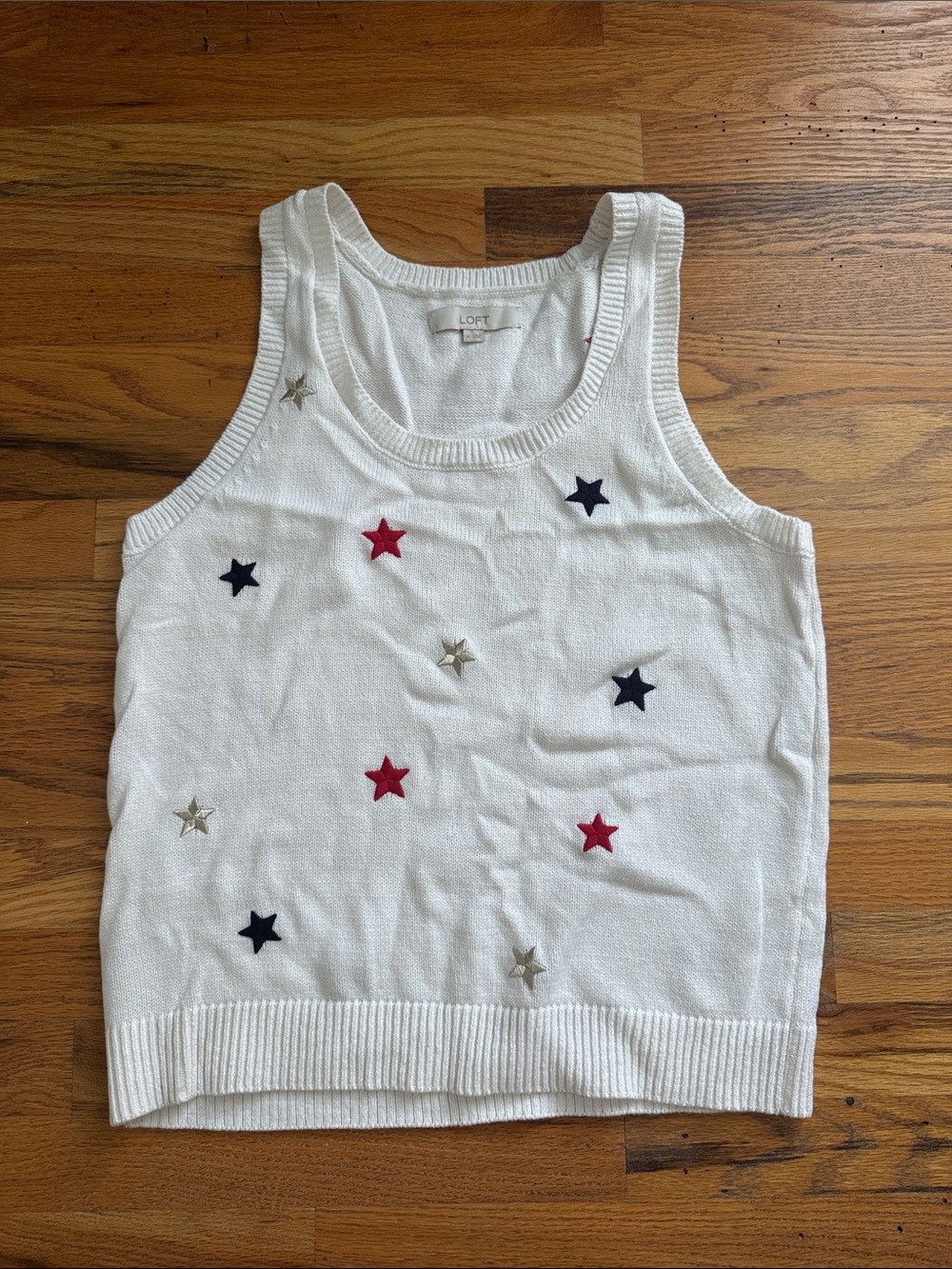 LOFT Embroidered Star Sweater Tank